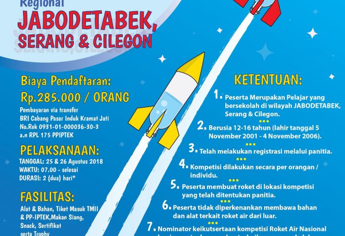 Poster Kompetisi Roket Air Regional Jabodetabek, Serang, dan Cilegon